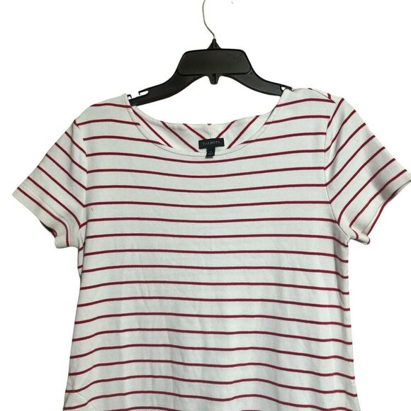 Talbots T Shirt Dress Womens Medium Multicolor Stripe Short Sleeve Stretch - Picture 2 of 9